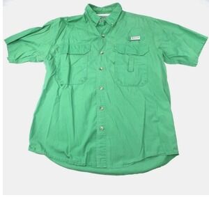 Magellan Sportswear Men's‎ Green Short Sleeve Button Up Fishing Shirt Size L